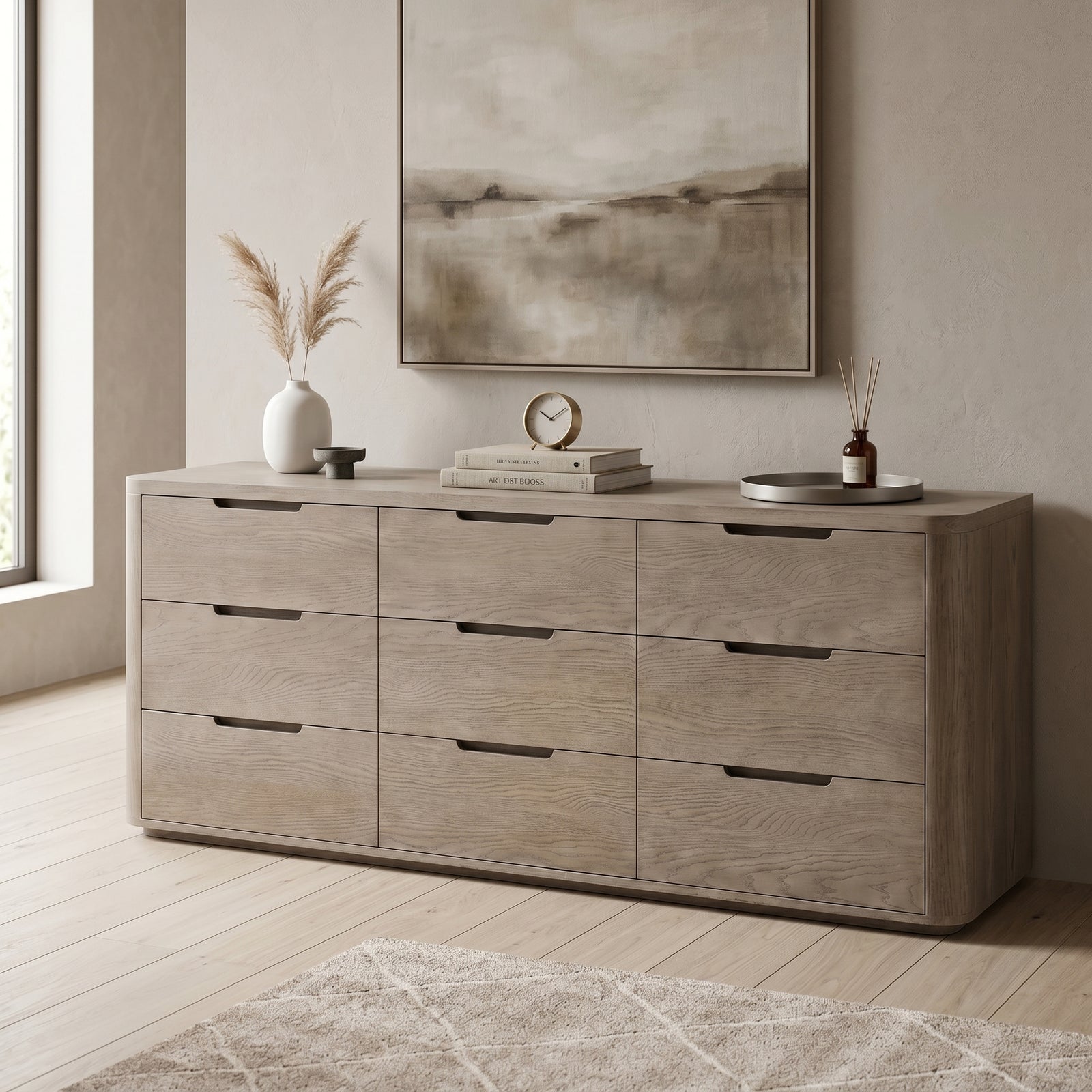 Oak 9-Drawer Dresser