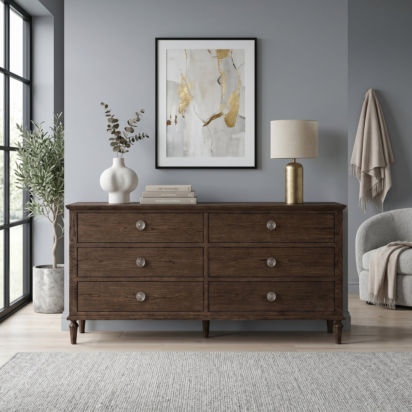 Oak 6-Drawer Dresser