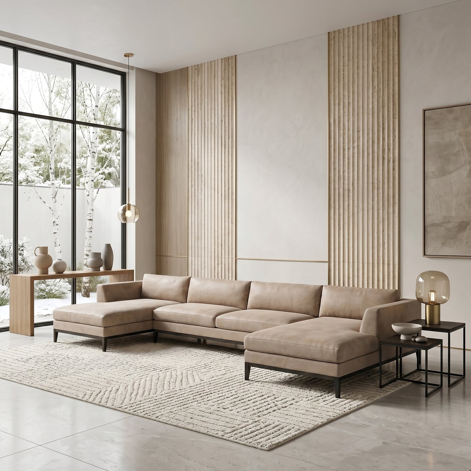 Beige Suede Daybed
