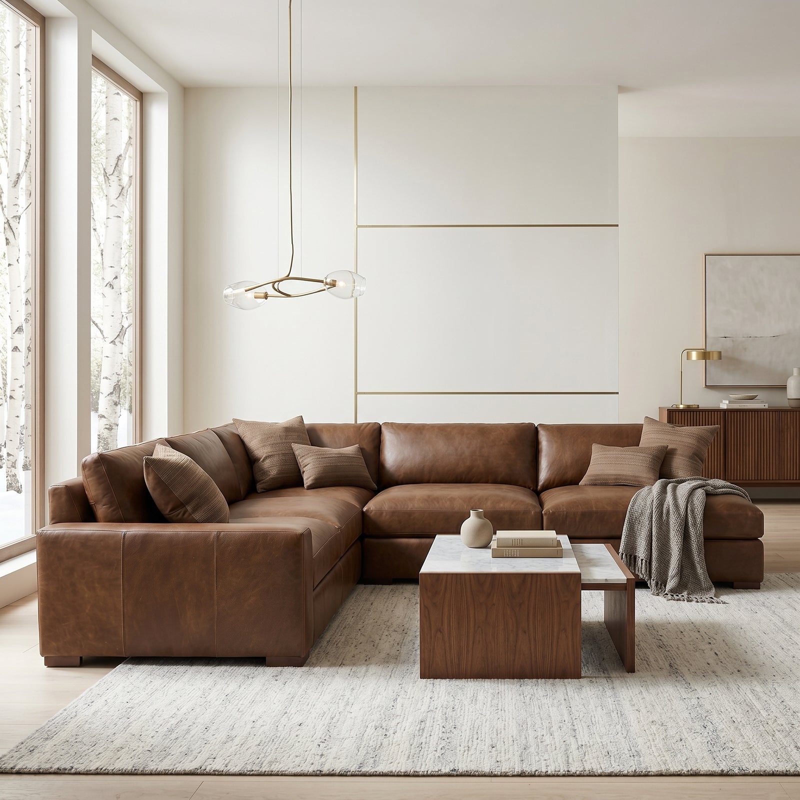 Leather L-Shape Sofa