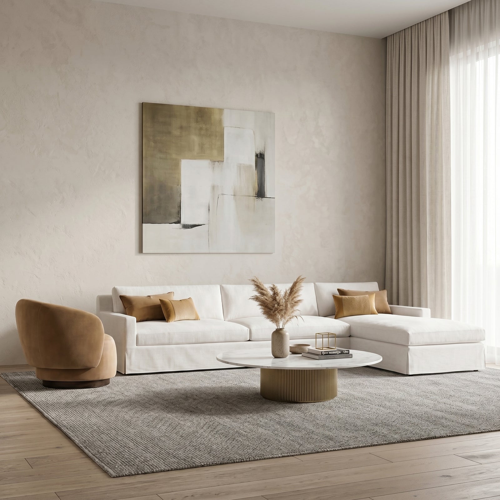 Linen Sectional Sofa