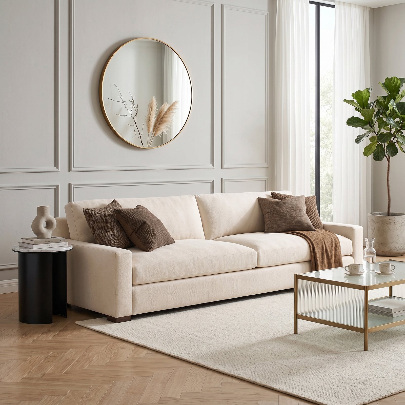 Cream Linen Daybed