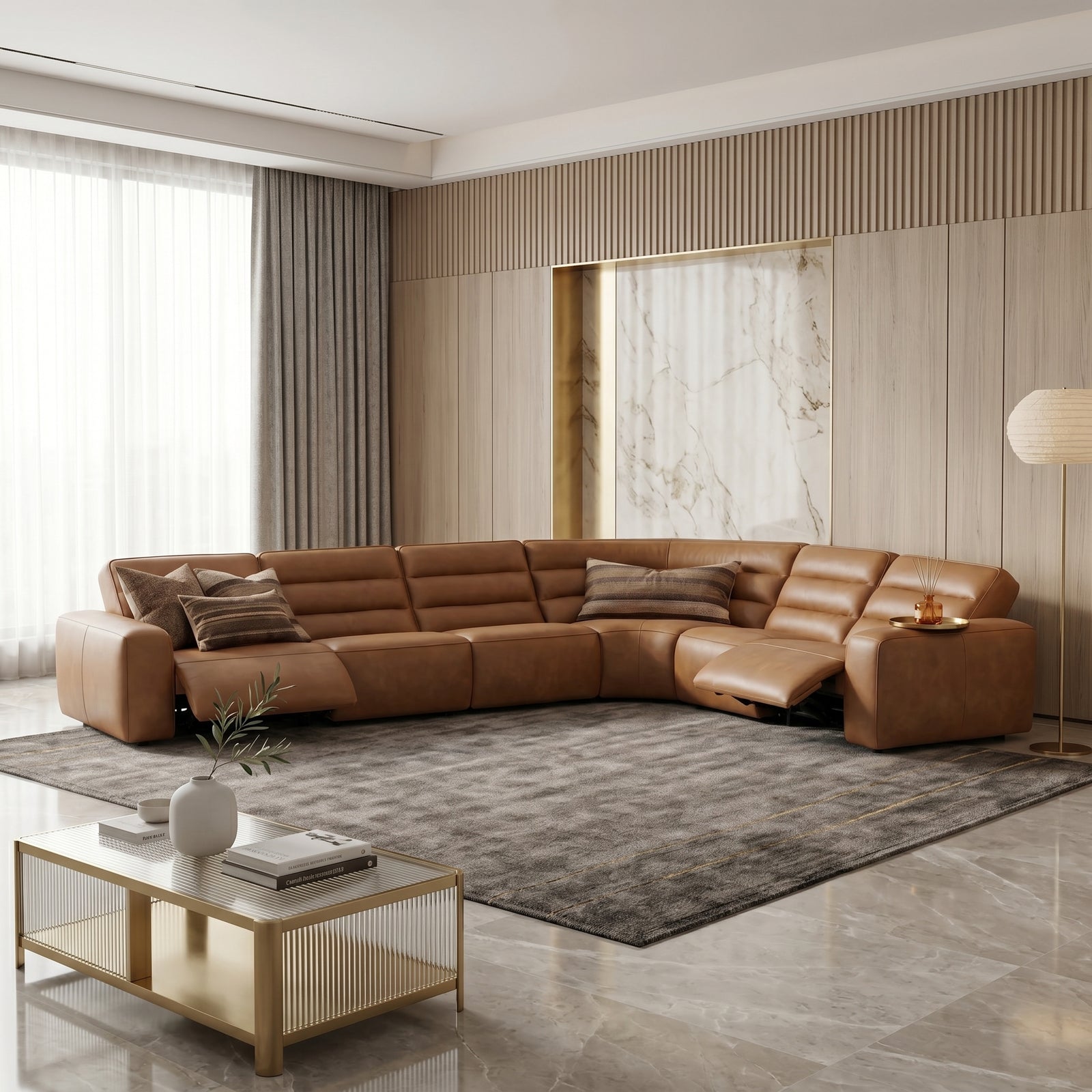 Leather Reclining Sofa