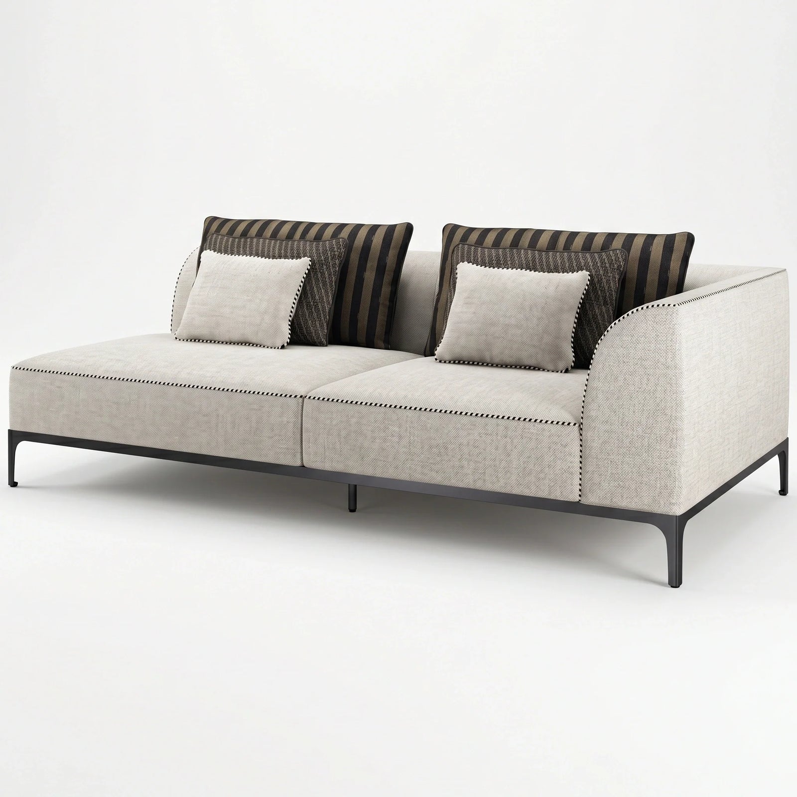 Fabric Piped Edge Sofa