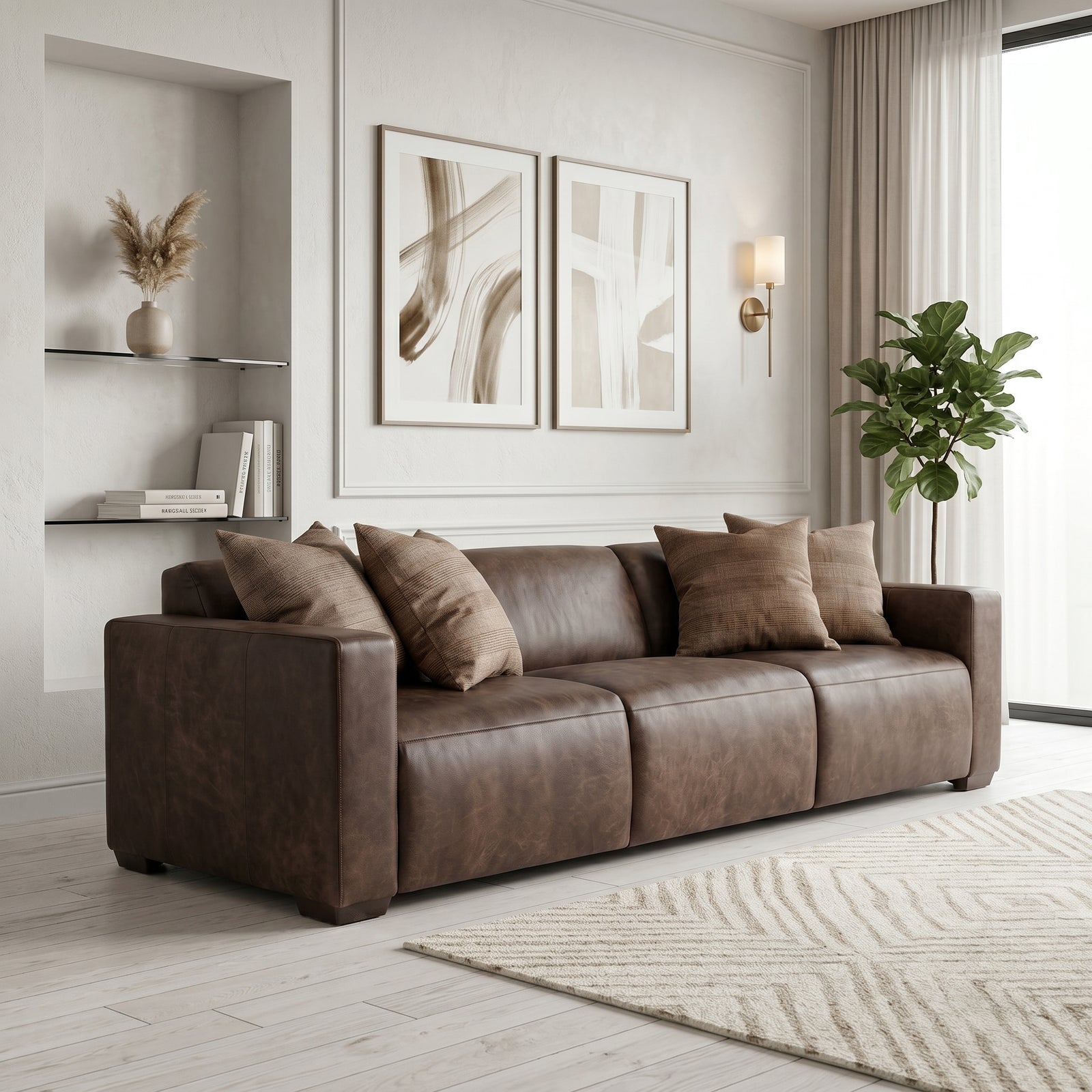 Brown Leather Daybed