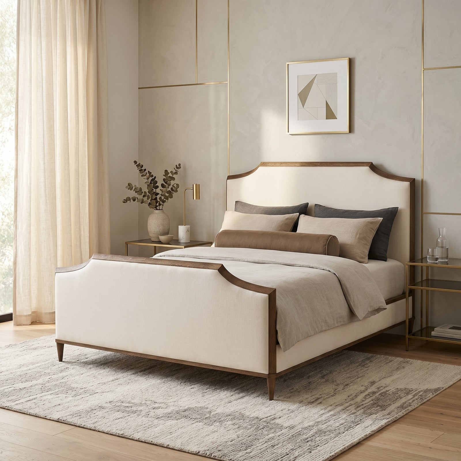 Walnut Sleigh Bed Frame
