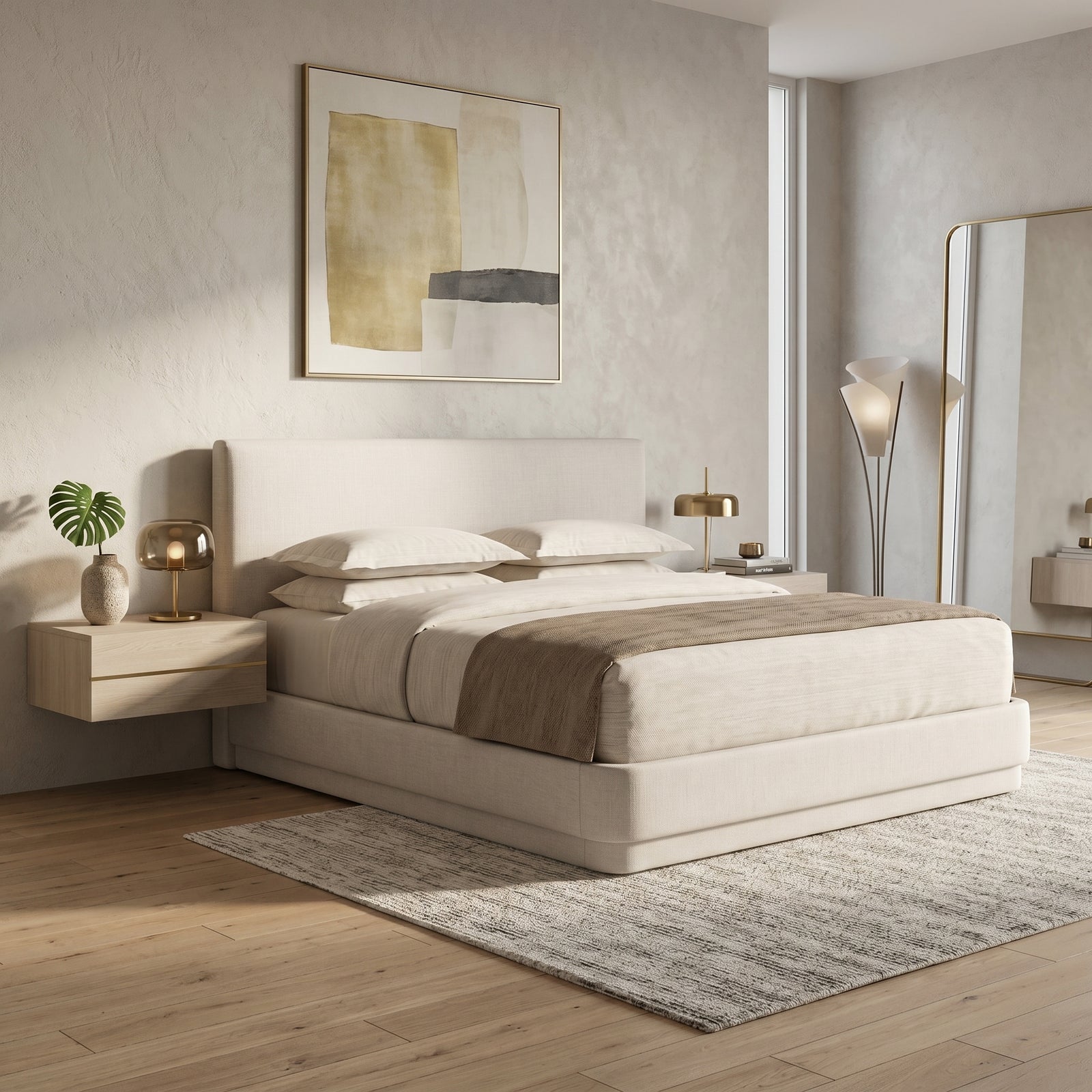 Linen Platform Bed