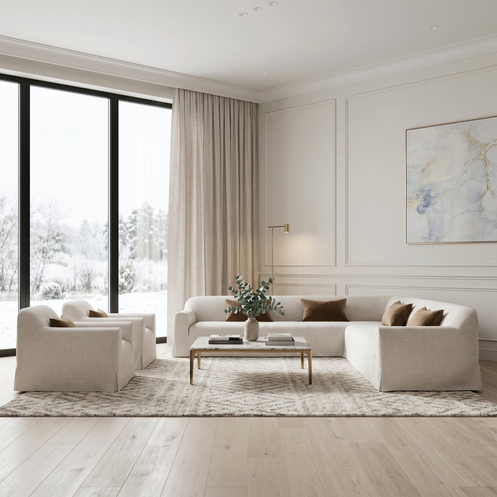 Linen Modular Sofa Set