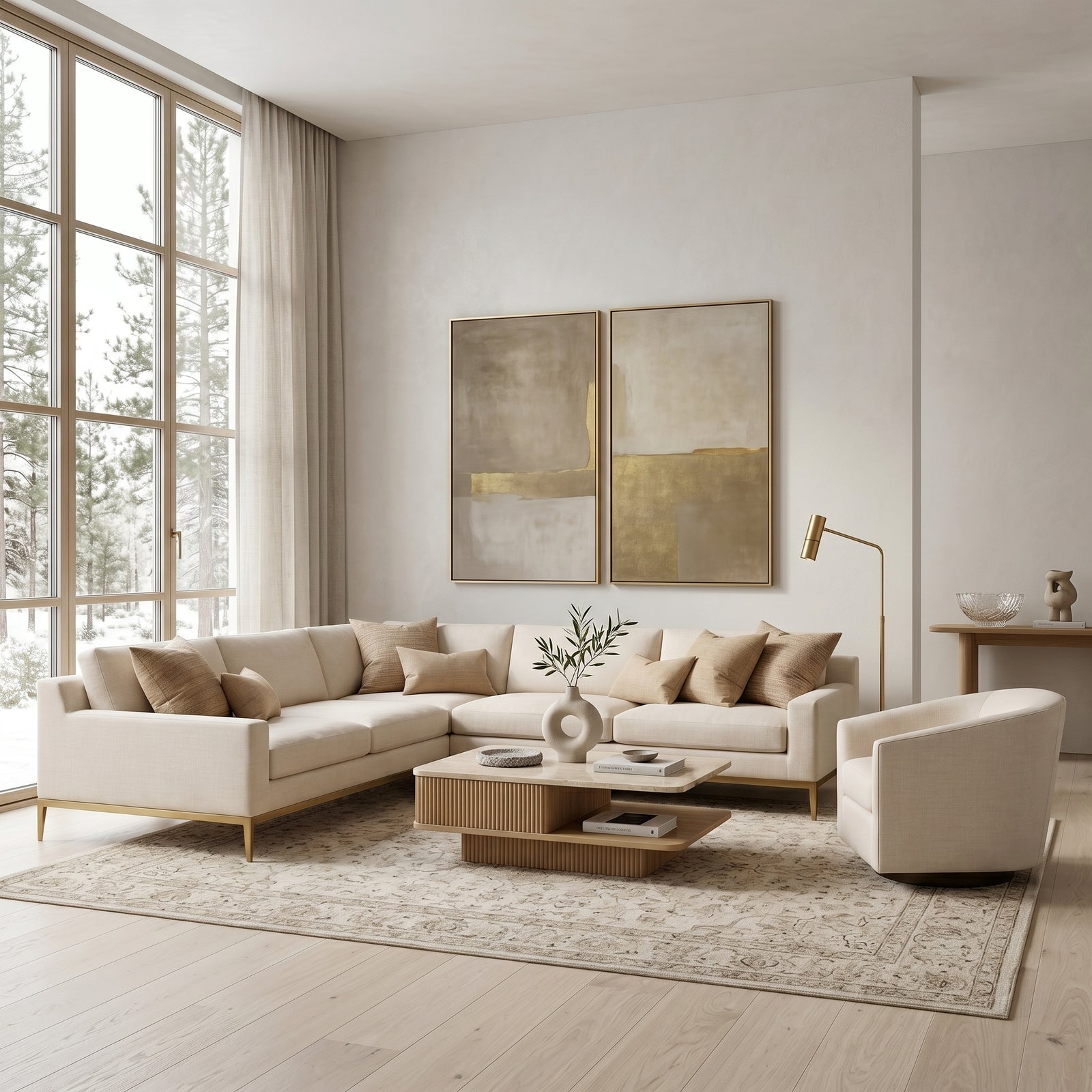 Cream Linen Daybed