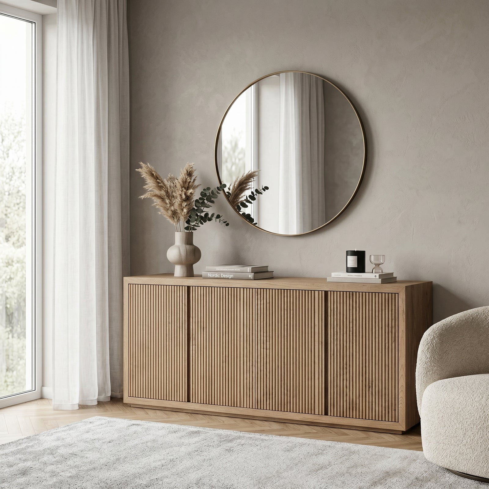 Oak Fluted Sideboard