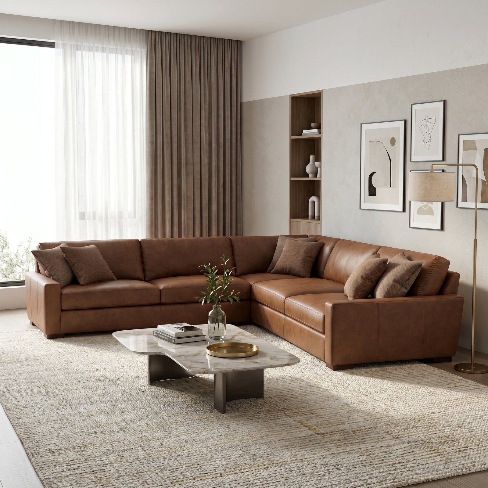 Leather L-Shape Sofa