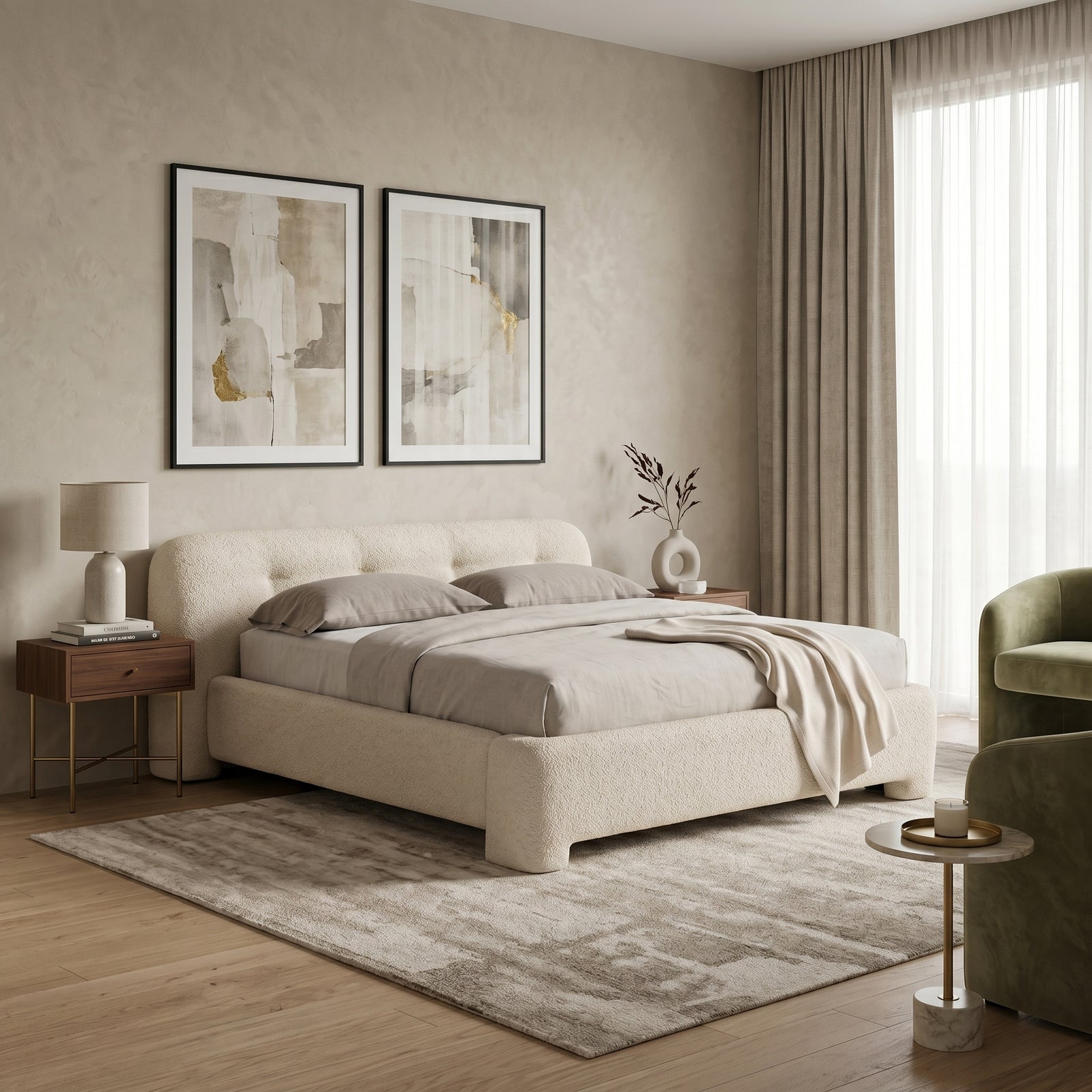 Boucl茅 Platform Bed