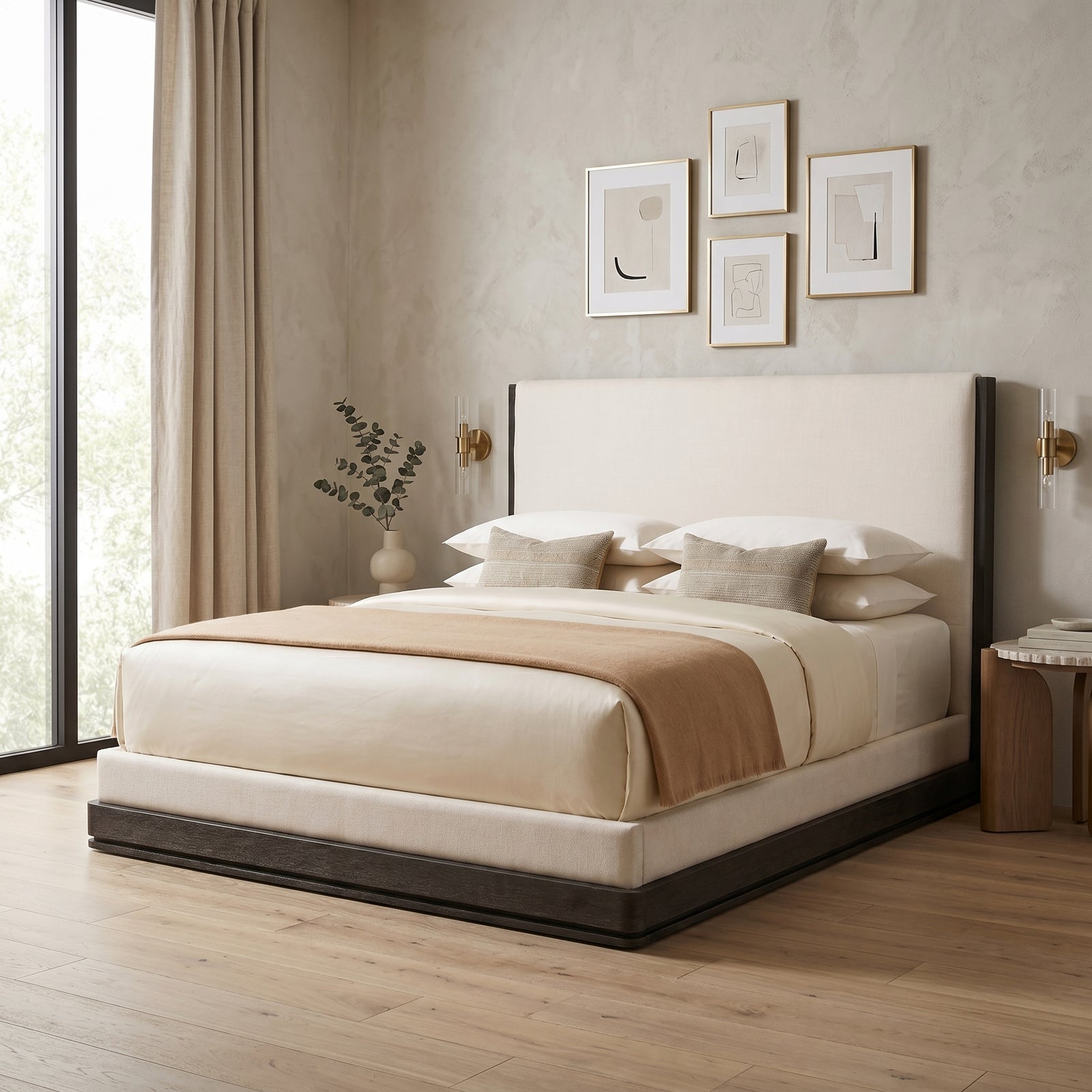 Linen Upholstered Bed