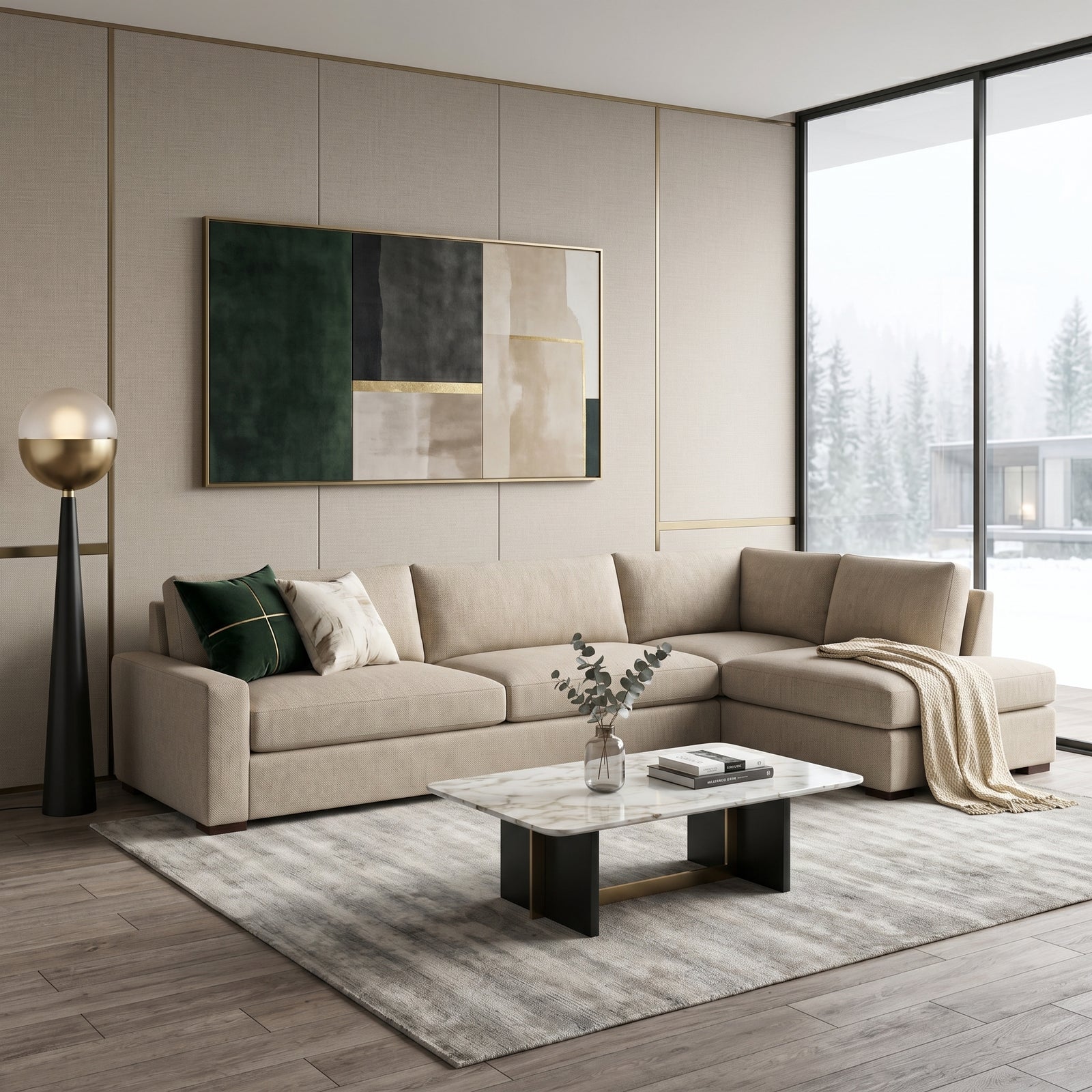 Beige Sectional Sofa