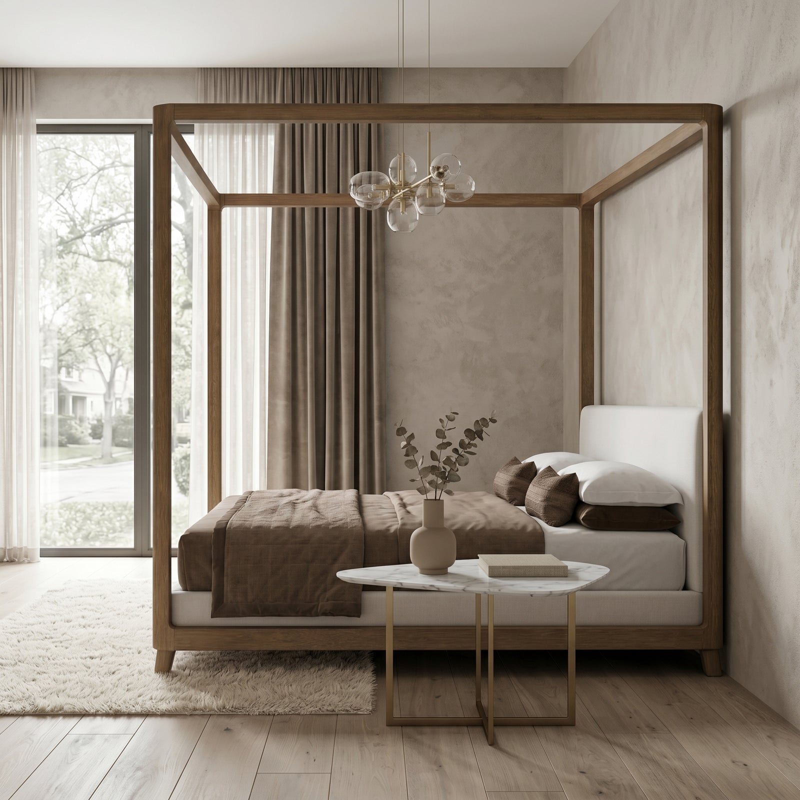 Oak Canopy Bed Frame